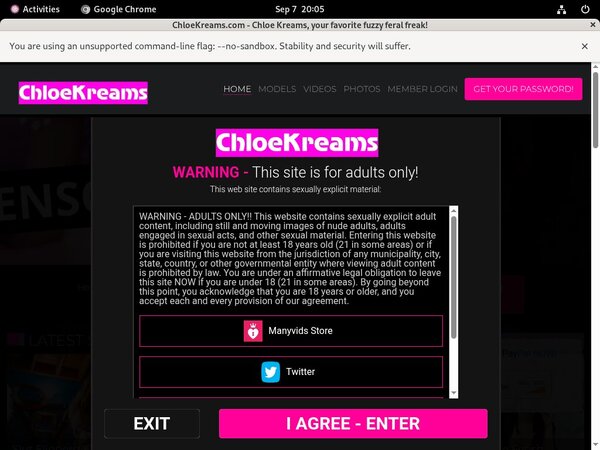 Chloekreams Vendo Page