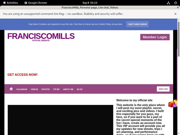 Franciscomills.modelcentro.com Sign Up Again