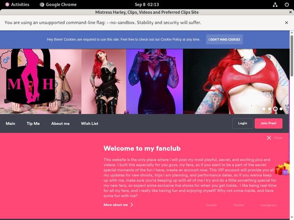 MistressHarley Accounts Passwords